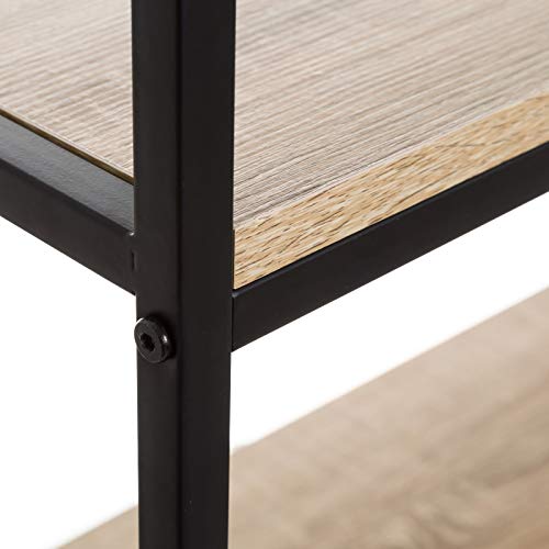 Detalle de estructura de Estantería estilo industrial de Acero Negra con 4 baldas - LOLAhome