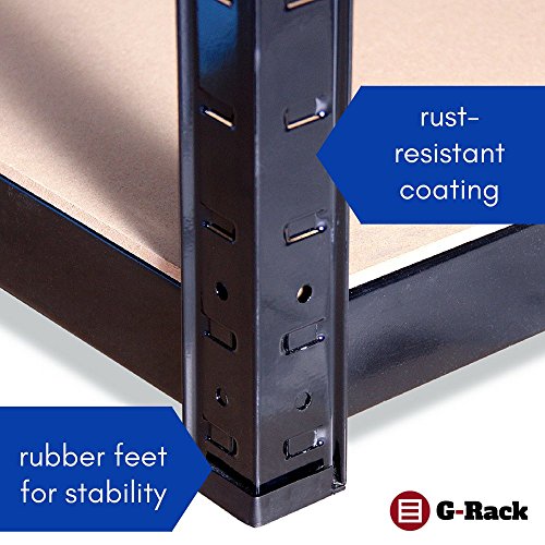 Sistema de estanterías, Acero Inoxidable con Recubrimiento de Polvo Negro, 1 Bay. 0014. G-Rack | maxjardin