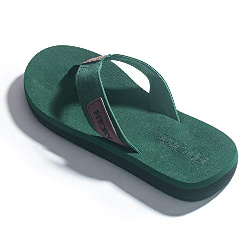 Chanclas de Hombre para la Playa. Cómodas de Verano para Interior o Exterior Verde Talla 48 EU. Sandalias. Vista general. Vista cenital. FITORY