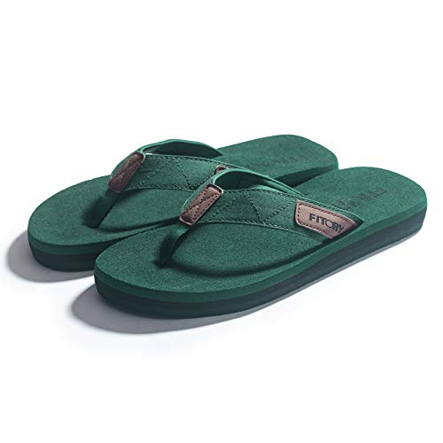Chanclas de Hombre para la Playa. Cómodas de Verano para Interior o Exterior Verde Talla 48 EU. Sandalias. Vista general. Vista de conjunto. FITORY