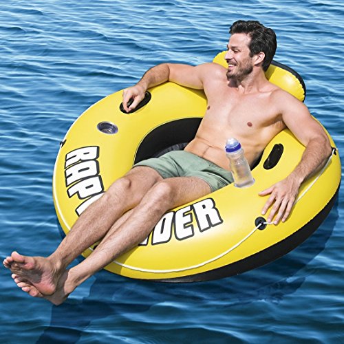 Flotador para adultos con respaldo Rapid Rader 135 cm. en piscina. Bestway