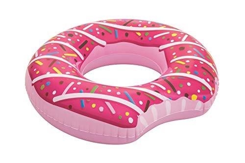 Flotador Donut Hinchable de 107 cm en 2 sabores, fresa y chocolate. Vista de donut de fresa. Bestway 36118 | maxjardin