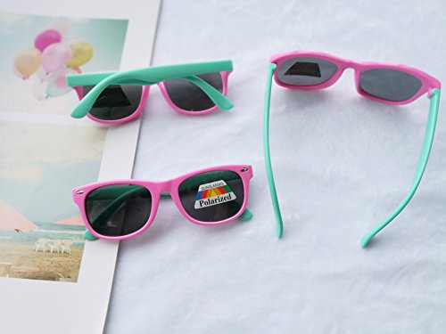 Gafas de sol infantiles flexibles polarizadas 100% UV Kids Rubber. Modelo turquesa y rosa. FOURCHEN