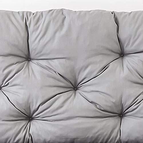 Cojín doble de banco de 2 asientos con respaldo, Color Gris claro. 120 x 98 x 8 cm. Detalle del respaldo. 90266 Hanko - Ambientehome