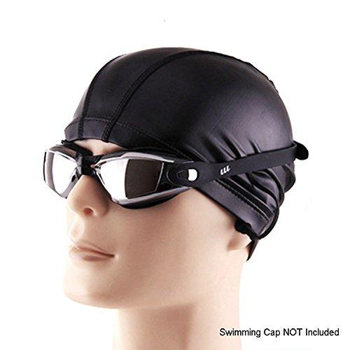 Aspecto con maniquí de Gafas de Natación Antivaho Sin Fugas y Protección UV Unisex Adultos y Niños - Negro. BEEWAY
