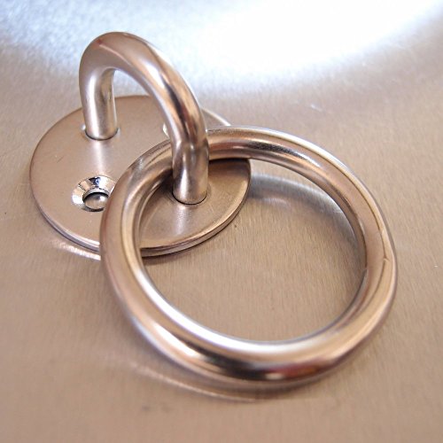 Detalle de argolla del kit de Ganchos para Hamacas Premium de Amerigo – El Mejor Kit para relajarte en tu hogar – Resistentes – Arandelas redondas, Mosquetones y Tornillos hechos en acero inoxidable