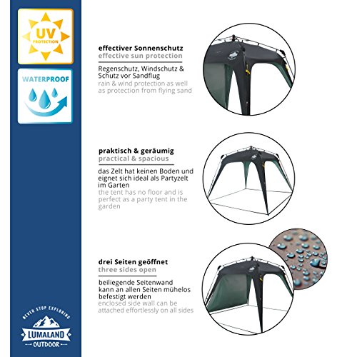 Carpa automontable en 10 segundos para camping o festival de Lumaland. Características.