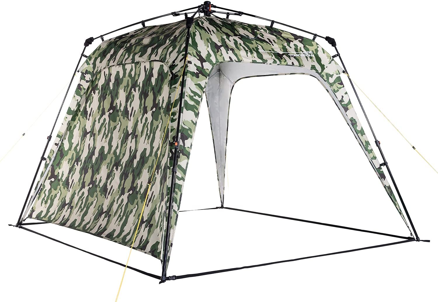 Carpa para eventos, festival o acampada 2,5x2,5x1,9 m, Instalación Fácil, Color Negro, Resistencia a la lluvia. Lumaland. Detalle camuflaje verde