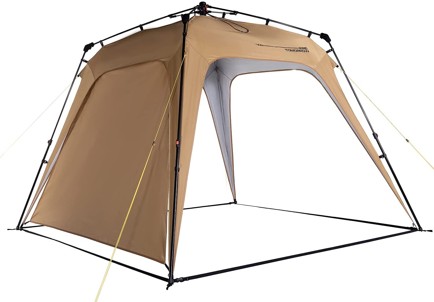 Carpa automontable en 10 segundos para camping o festival de Lumaland. Carpa color ocre.