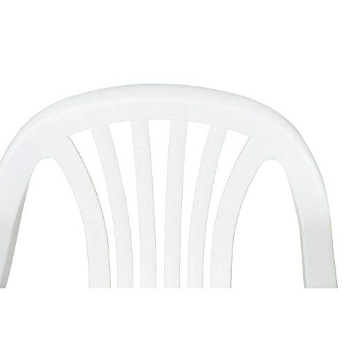 Detalle del respaldo de las Sillas 4 uds apilables de plástico Blancas para Patio o Terraza. GLIFE