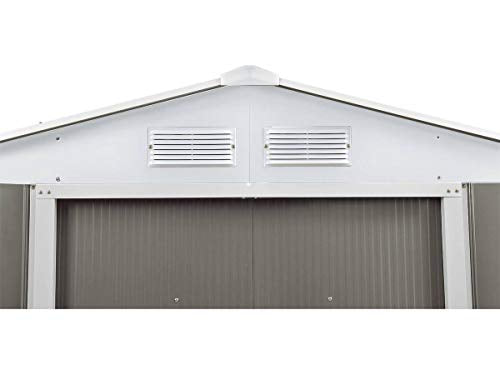 Caseta de metal para jardín, (5,29 m²) Vista frontal de parte superior. Habitat et Jardin