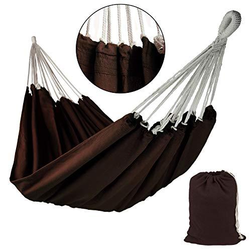 Hamaca Tela Colgante 220 x 170 cm. Capacidad 250 kg. Carga Bolsa Transporte, Color: Chocolate. Ligera BB Sport | maxjardin