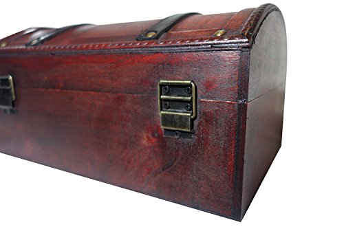 Cofre del tesoro – Cofre de madera, cofre pirata, caja de regalo, con tapa y candado con llave, 30 x 20 x 15 cm. Infinimo | maxjardin