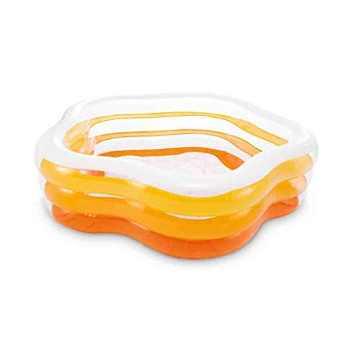 Intex 56495NP - Piscina hinchable transparente 185 x 180 x 53 cm, 460 litros. Naranja