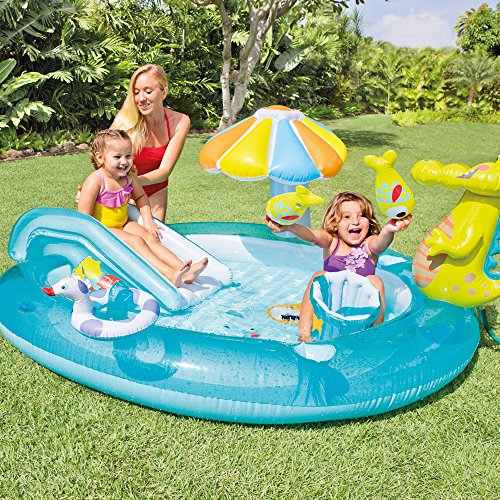 Piscina hinchable con tobogán y pulverizador 203 x 173 x 89 cm 57129NP - Intex