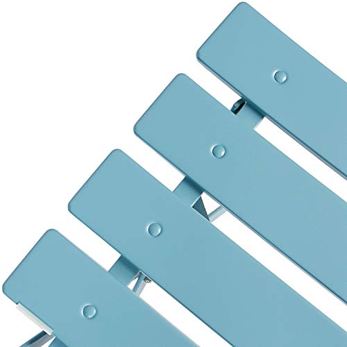 Detalle del asiento del Juego de Muebles de jardín de 3 Piezas, 2 sillas y 1 mesa redonda de café, Metal, Azul, 49 x 41 x 79 cm. VG-3278 . Vanage