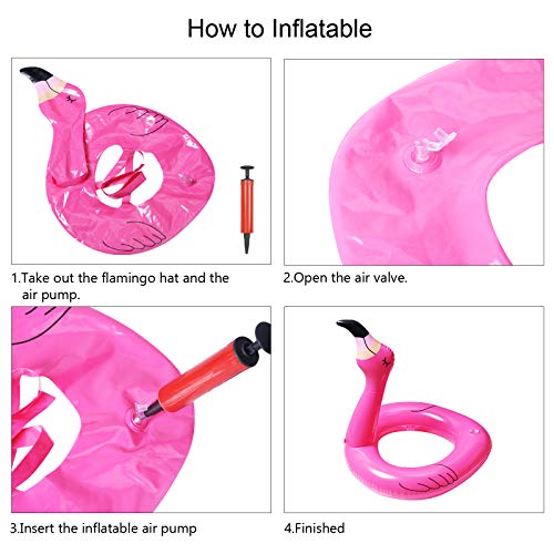 Juego de Flamenco Inflable de Lanzamiento de Anillos con 12 Anillas y 2 Flamenco para Fiesta en la Piscina. 14PCS - KATOOM