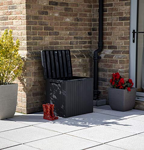 Keter City Box Arcón, Efecto Madera, 44 x 58 x 55 cm en el patio