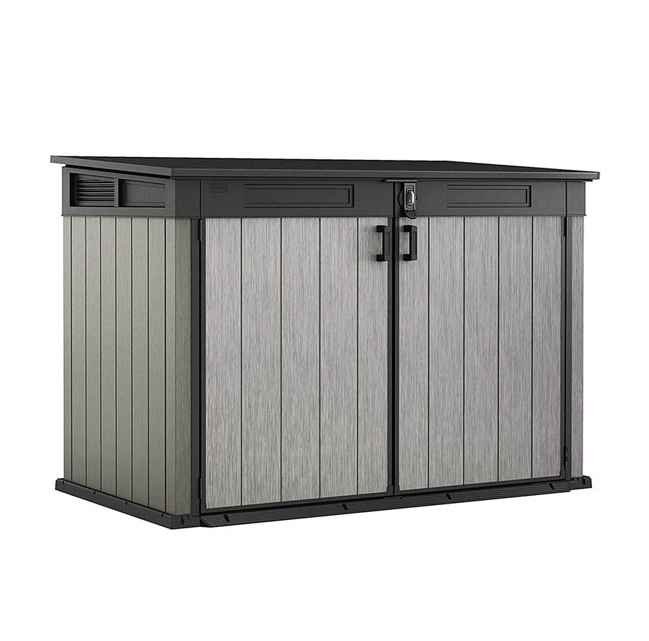 Cobertizo de jardín exterior Duotech Grande Store, 2.020 litros, Color gris. Vista general. Keter