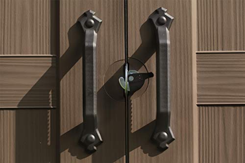 Caseta de jardín exterior Factor 6x3 con escuadra incluida, Marrón y Beige. Detalle tiradores y cierre. Keter