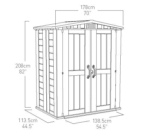 Caseta de jardín exterior Factor 6x3 con escuadra incluida, Marrón y Beige. Medidas. Keter