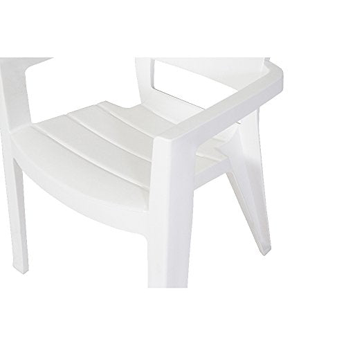 Detalle de la Silla de jardín exterior apilable Ibiza, Color blanco. Keter