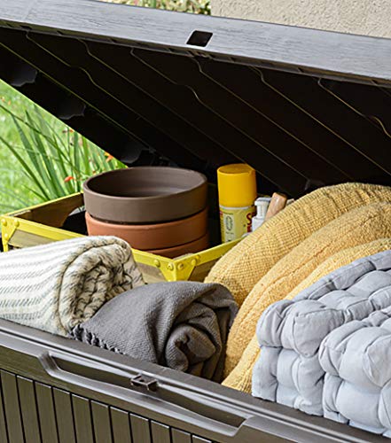 Arcón baúl de almacenamiento exterior Springwood, Marrón, 53.5x123x57 cm. Keter