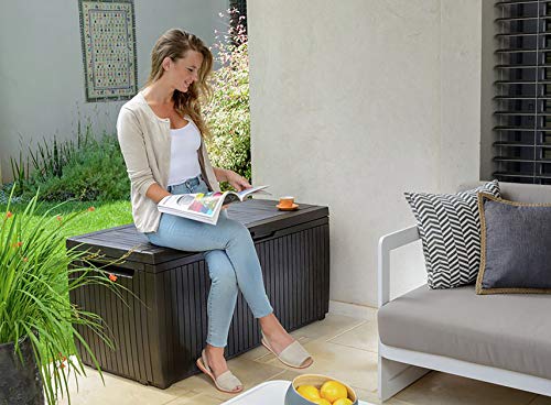 Arcón baúl de almacenamiento exterior Springwood, Marrón, 53.5x123x57 cm. Keter