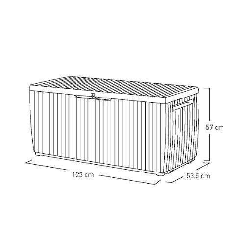 Arcón baúl de almacenamiento exterior Springwood, Marrón, 53.5x123x57 cm. Keter