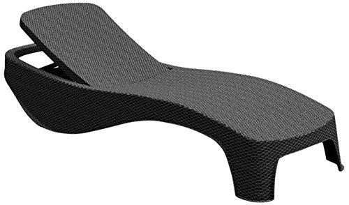 Tumbona para jardín de bonito diseño Keter Atlantic color grafito de rattan. Vista general