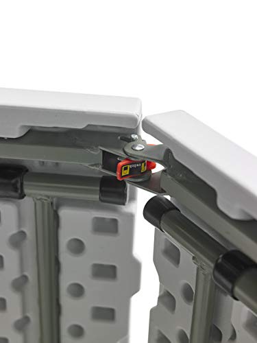 Detalle de plegado de la Mesa Plegable Multifuncional, 122x60x58/74cm, Blanco, Folding 122. KG KitGarden