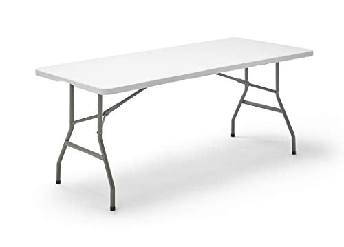 Mesa Plegable en maleta Multifuncional, 180x74x74cm, Blanco, KG Folding 180. KG KitGarden