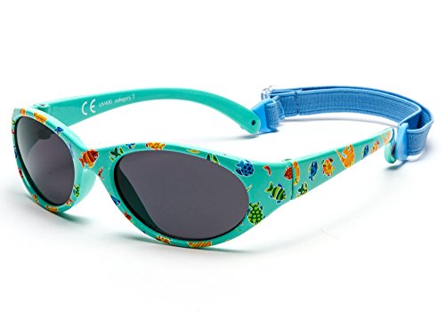Gafas de sol KIDS COMFORT para niñas y niños. A partir de 2 años. Filtro solar UV400. Banda ajustable y extraíble. Hechas de Goma. Resistentes a Impactos, Muy Flexibles. Kiddus