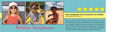 Gafas de sol KIDS COMFORT para niñas y niños. A partir de 2 años. Filtro solar UV400. Banda ajustable y extraíble. Hechas de Goma. Resistentes a Impactos, Muy Flexibles. Kiddus