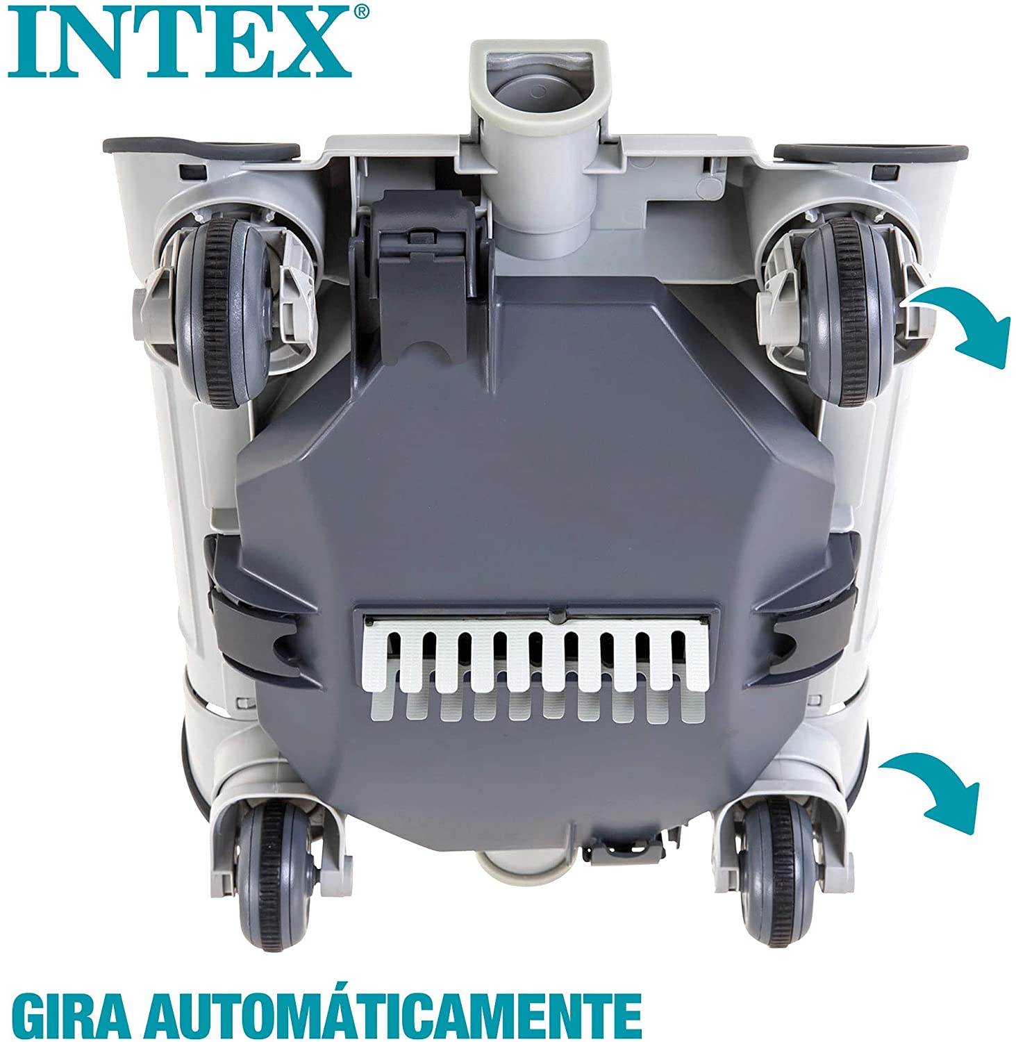 Giro de las ruedas del Potente limpiador automático para pisos de piscinas para accesorios de manguera de 38 mm. 28001. Auto Pool Cleaner. Intex