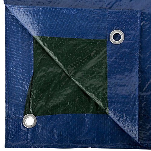 Detalle de costuras de la Lona de protección Universal azul/verde 3 x 6 m 90 g/m2 | Funda protectora | Lona impermeable. GardenMate