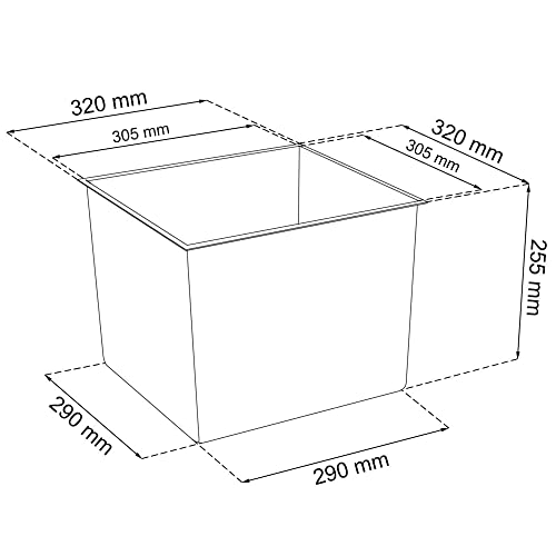 Medidas de cubeta de maceta alta cuadrada blanca Prosperplast