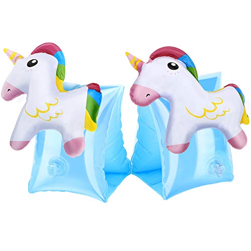 HeySplash Banda de Brazo Inflatable para Niños, Mangas de Flotación Flotadores de PVC Tubo de Agua de Natación Flotadores de Brazo Lindo para Natación, Recreacion Acuatica - Unicornio | maxjardin