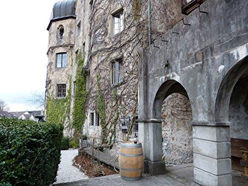 Ambiente rústico con la mesa Barril mesa en madera de roble con 225 litros, natural (con fijación de anillos). Temesso | maxjardin