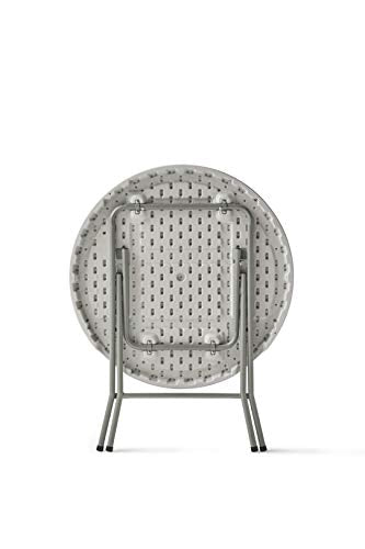 Vista posterior plegada de la Mesa redonda Plegable Multifuncional, Ø80x74cm. Folding R80. KG KitGarden