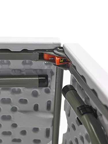 Detalle de bisagra de la Mesa Plegable en maleta Multifuncional, Blanco, 240x74x74 cm. Folding 240. KG KitGarden