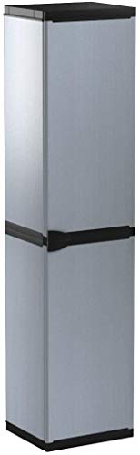 Vista general del Armario alto y estrecho con 3 baldas Gris, 34 x 39,5 x 168 cm. 7813C04. Mongardi