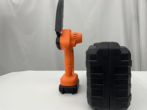 Vista frontal de motosierra manual con caja de herramientas XIAZIR