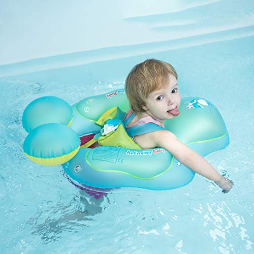 Flotador para bebé para aprender Natación con Cintura Ajustable (Azul, L) Myir Jun