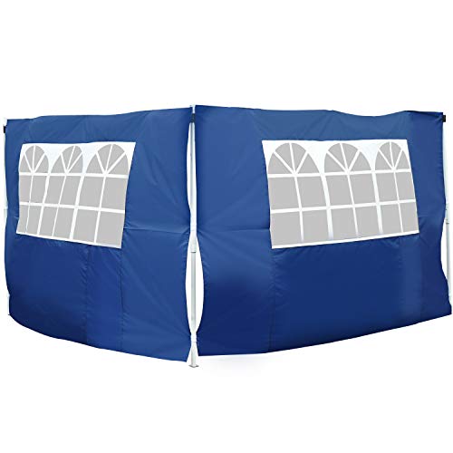 2 Laterales de 3x2 m, Tela Oxford, Apto para Carpa 3x3 o 3x6 Azul. Outsunny