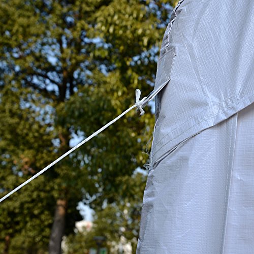 Carpa 4x4m, 4 Laterales, 4 Ventanas, Acero PE Blanco, Protección UV. Detalle de tirante. Outsunny