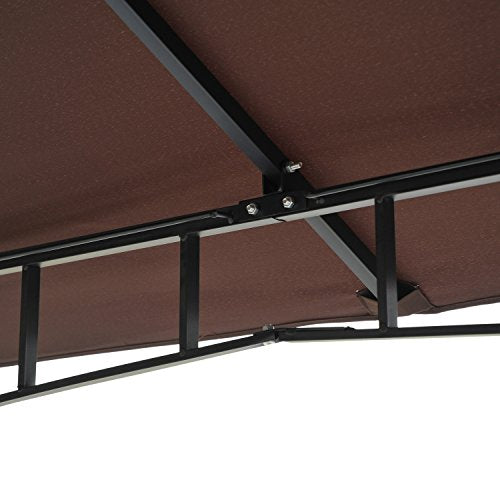 Carpa Color Café de 3x3m Elegante con Mosquitera. Techo con Ventilación. Detalle estructura. Outsunny.