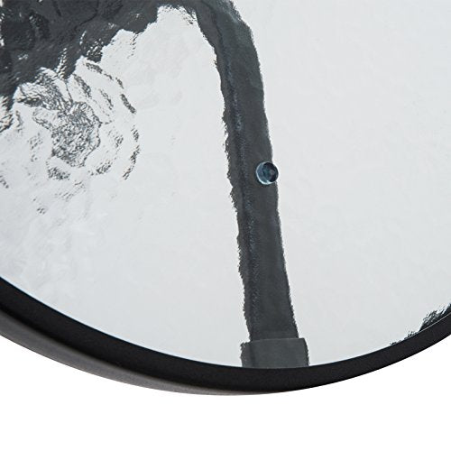 Conjunto Mesa y 2 Sillas Plegables para Exterior con Respaldo Reclinable a 4 Niveles con tejido Textilene y Marco de Acero Marrón. Detalle de mesa de cristal. . Outsunny