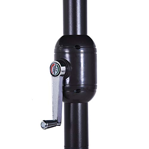 Detalle de manivela del Parasol Doble Grande 4,6x2,7m para Jardín Patio con Manivela Manual Resistente al Agua y Protección Solar UV para Terraza Playa Piscina Verde. Outsunny