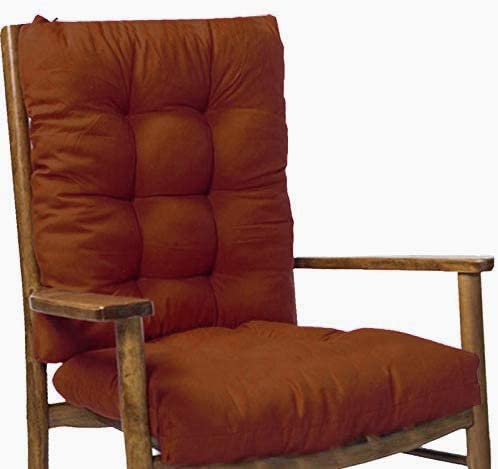 Vista de color marrón del Pack 2 Cojines Cómodos con Respaldo para mecedoras, bancos terraza o silla en Interior y Exterior. LEMON TREE